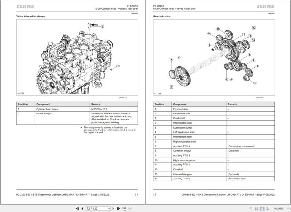 Claas Liebherr Engine LH D934A7 LH D944A7 Stage V Technical Systems 00 0303 932 1 1