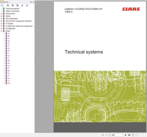 Claas Liebherr Engine LH D934A7 LH D944A7 TIER 4 Technical Systems 00 0302 501 2