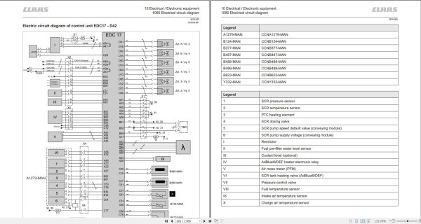 Claas MAN Engine D2676 D4276 D2862 Technical Systems 00 0305 018 1 3