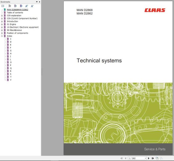 Claas MAN Engine D2868 D2862 Technical Systems 00 0296 326 2