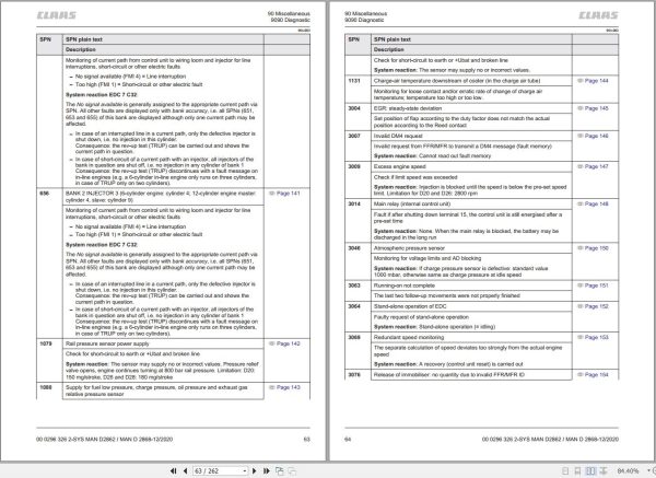 Claas MAN Engine D2868 D2862 Technical Systems 00 0296 326 2 2