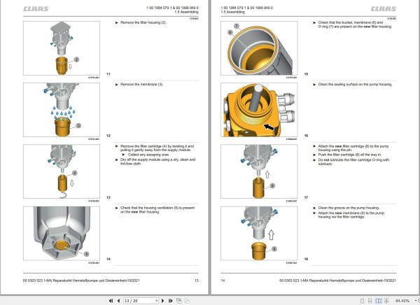 Claas Mercedes Benz Engine OM and MAN Assembly Instructions 00 0303 023 1 1