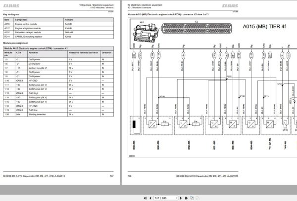 Claas Mercedes Benz Engine OM470LA OM471LA OM473LA Technical Systems 00 0298 055 3 3