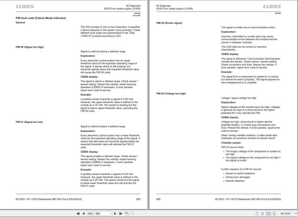 Claas Mercedes Benz Engine OM47xLA.E5 EU Stage V Technical Systems 00 0303 118 1 2