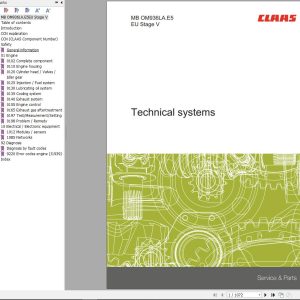 Claas Mercedes Benz Engine OM936LA.E5 EU Stage V Technical Systems 00 0302 614 0