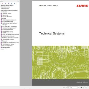 Claas Perkins Engine 1506D E88 TA Technical Systems 00 0288 626 0