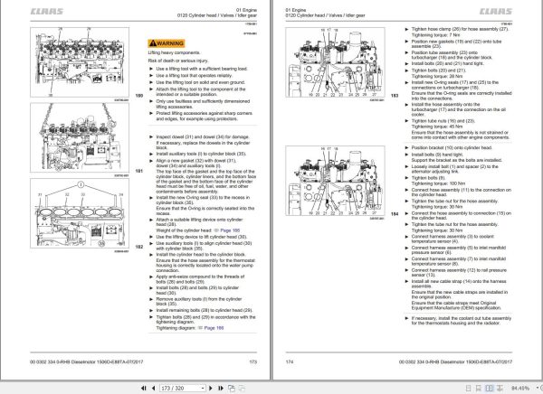 Claas Perkins Engine 1506D E88TA Repair Manual 00 0302 334 0 2