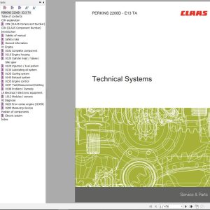 Claas Perkins Engine 2206D E13 TA Technical Systems 00 0288 556 0