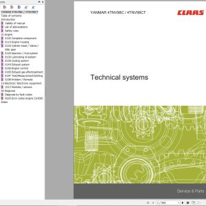 Claas Yanmar Engine 4TNV98C 4TNV98CT Technical Systems 00 0302 327 3