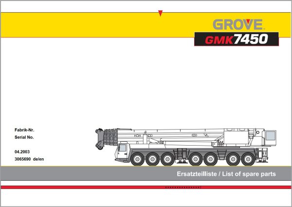 Grove GMK Crane Parts Manual 17.2 GB PDF Collection EN DE 1
