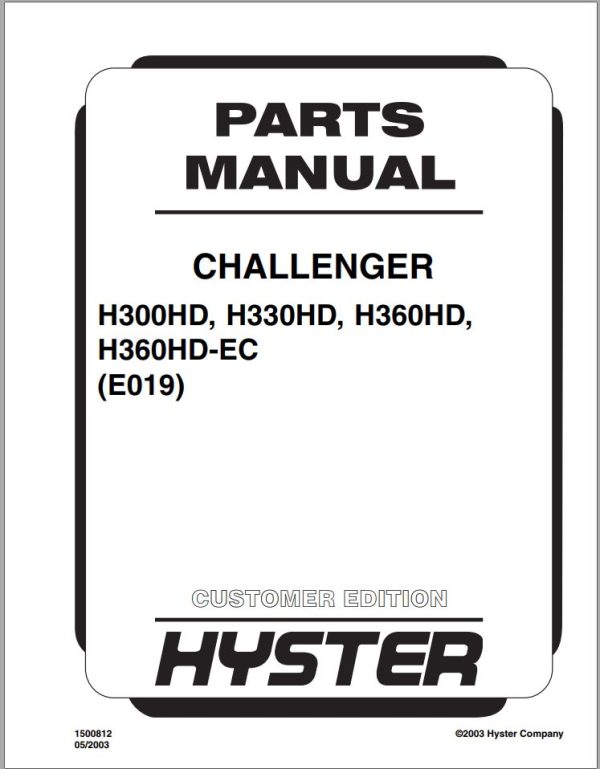Hyster Forklift A to Z Series Parts Catalog 3.07 GB PDF 2