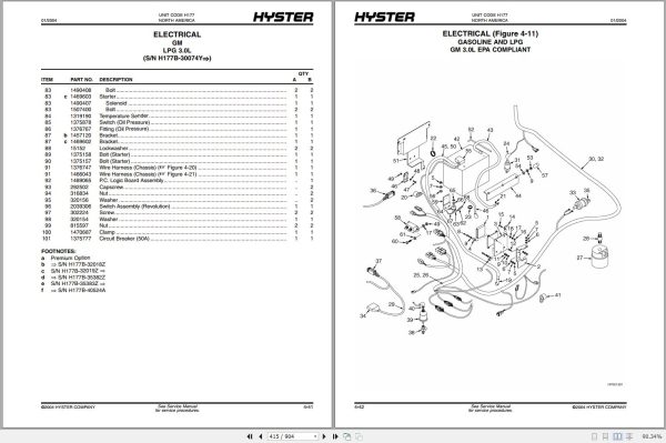 Hyster Forklift A to Z Series Parts Catalog 3.07 GB PDF 3