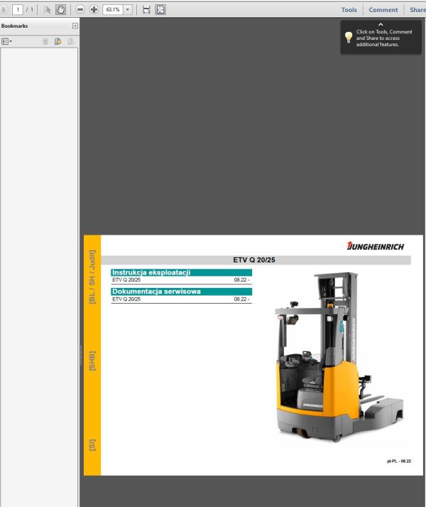 JUNGHEINRICH JETI ForkLift SH v4.37 PL 06.2023 Service Information 3