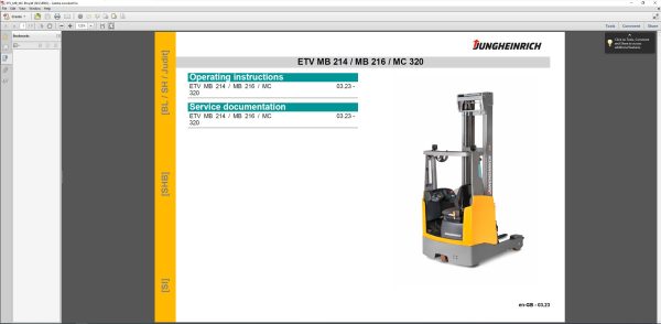 JUNGHEINRICH JETI ForkLift SH v4.37.02 EN2 09.2023 Service Information 3