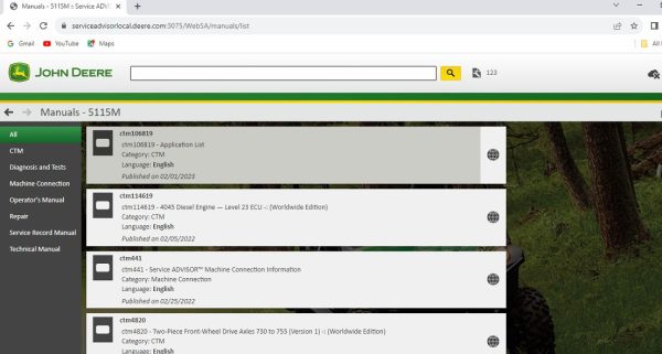 John Deere SA 5.3 AG 09.2023 Agricultural Forestry Equipment DATA 1