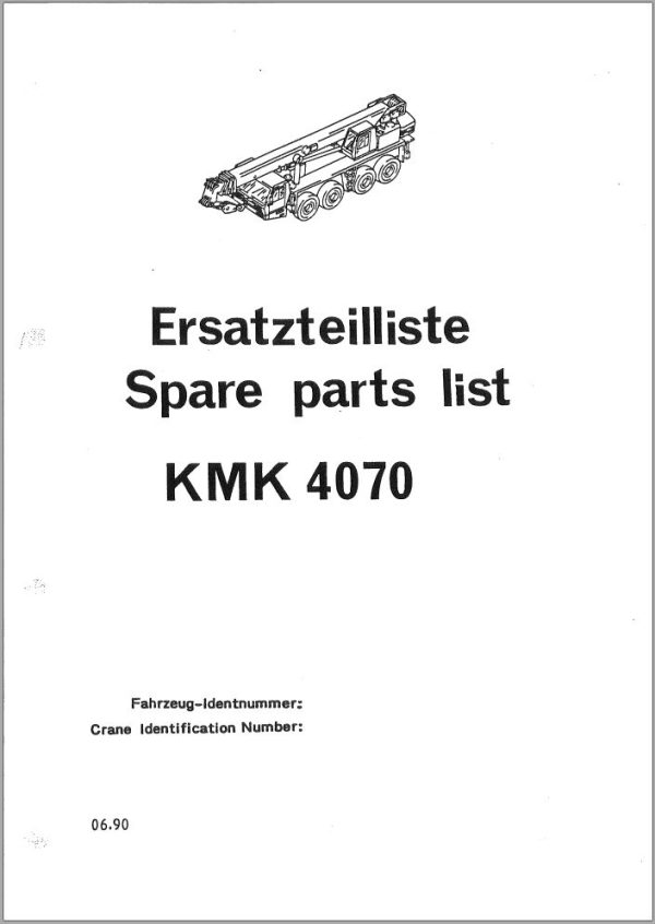 Krupp KMK Crane 2023 Spare Parts Catalog Manual PDF EN DE FR 2
