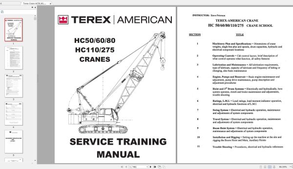Terex Crane HC80 Shop Manual Electrical Hydraulic Schematic 1