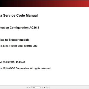 Valtra Automation Configuration AC26.3 Service Code Manual