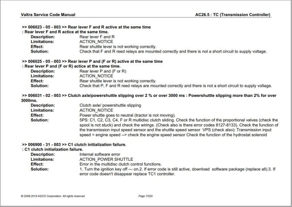 Valtra Automation Configuration AC26.5 Service Code Manual 1