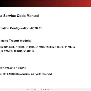 Valtra Automation Configuration AC26.51 Service Code Manual