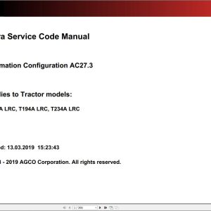 Valtra Automation Configuration AC27.3 Service Code Manual