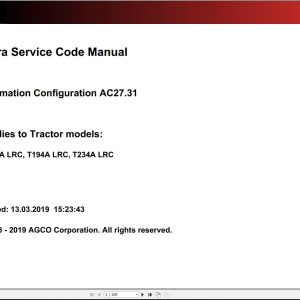 Valtra Automation Configuration AC27.31 Service Code Manual