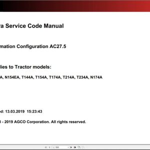 Valtra Automation Configuration AC27.5 Service Code Manual