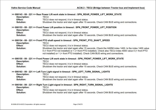 Valtra Automation Configuration AC36.3 Service Code Manual 1