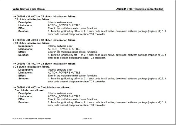 Valtra Automation Configuration AC36.31 Service Code Manual 1
