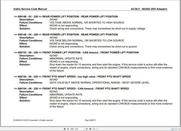 Valtra Automation Configuration AC36.5 Service Code Manual 1