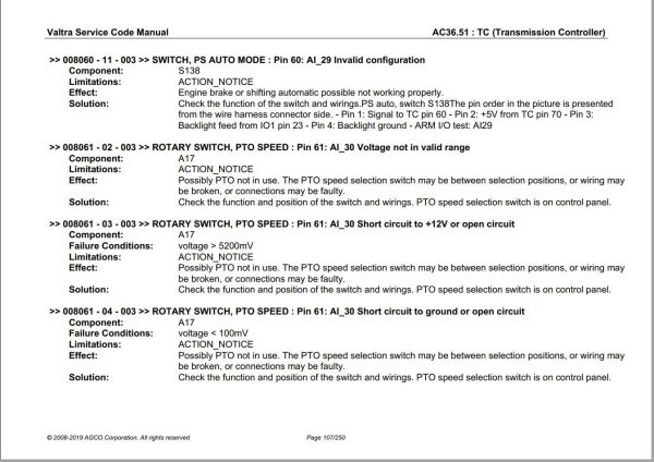 Valtra Automation Configuration AC36.51 Service Code Manual 1