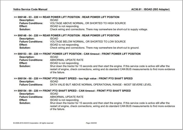 Valtra Automation Configuration AC36.61 Service Code Manual 1