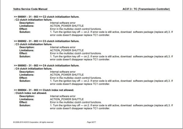 Valtra Automation Configuration AC37.3 Service Code Manual 1