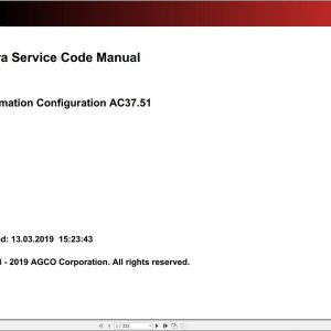 Valtra Automation Configuration AC37.51 Service Code Manual