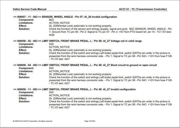 Valtra Automation Configuration AC37.51 Service Code Manual 1