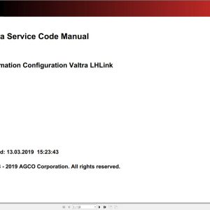 Valtra Automation Configuration LHLink Service Code Manual