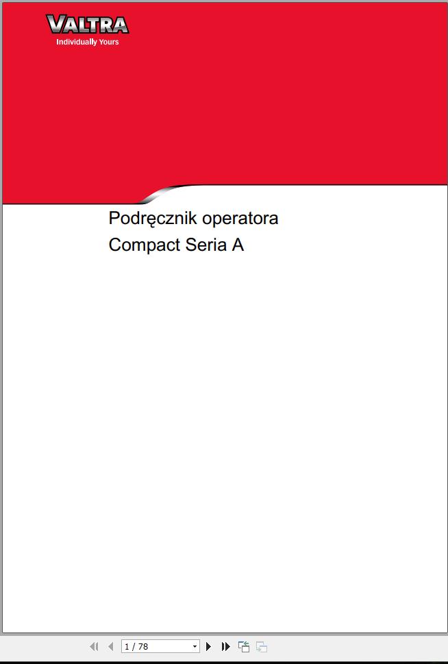 Valtra Compact Tractor Series A Operators Manual PL