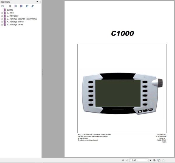 Valtra Datatronic C1000 Operators Manual PL