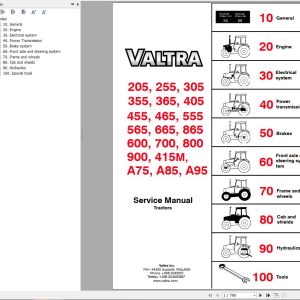 Valtra Tractor 205 to A95 Service Manual 39200212