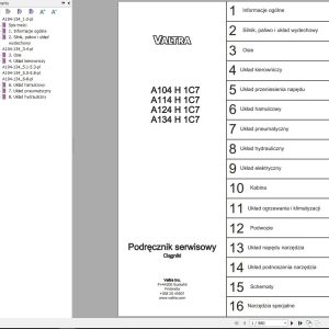 Valtra Tractor A104H1C7 to A134H1C7 Service Manual PL