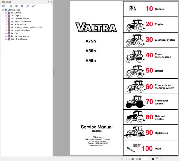 Valtra Tractor A75n A85n A95n Service Manual 39215211