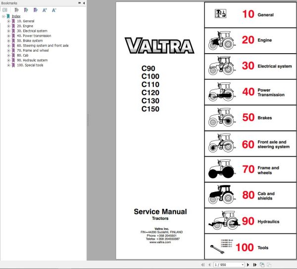 Valtra Tractor C90 to C150 Service Manual