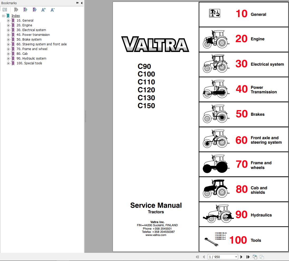 Valtra Tractor C90 to C150 Service Manual