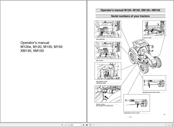 Valtra Tractor M120e to XM150 Operators Manual 39831212