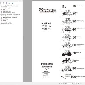 Valtra Tractor N103H5 N113H5 N123H5 Service Manual PL