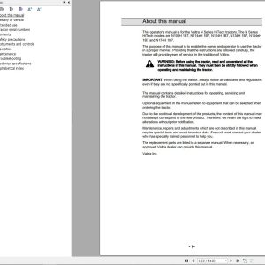 Valtra Tractor N104H1B7 to N174H1B7 Operators Manual