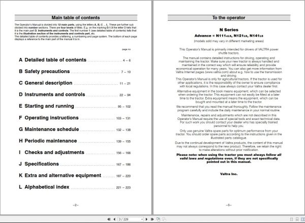 Valtra Tractor N111eLS N121LS N141LS Operators Manual 39838215