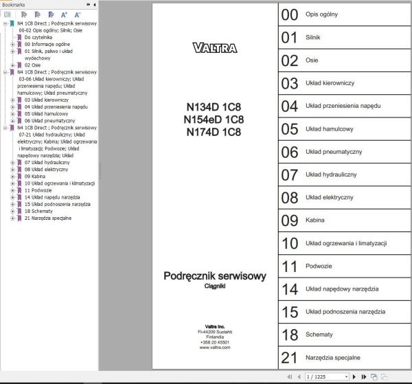 Valtra Tractor N134D1C8 N154eD1C8 N174D1C8 Service Manual PL
