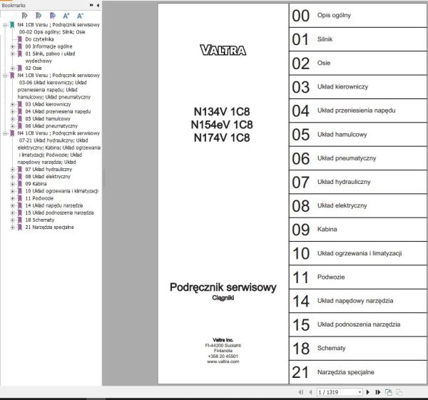 Valtra Tractor N134V1C8 N154eV1C8 N174V1C8 Service Manual PL
