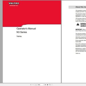 Valtra Tractor N143V N163V Operators Manual 39857213